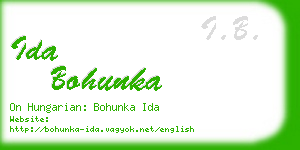 ida bohunka business card